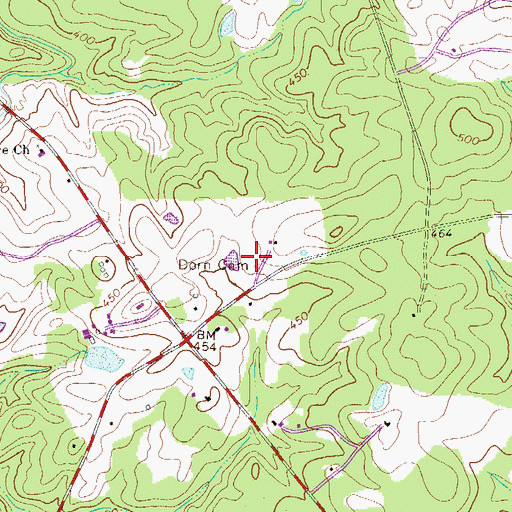 Topographic Map of Dorn Cemetery, SC