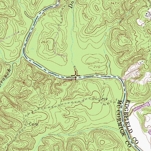 Topographic Map of Double Branches, SC