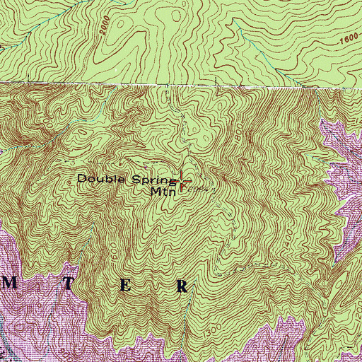 Topographic Map of Double Spring Mountain, SC