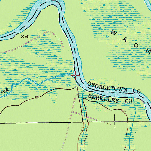 Topographic Map of Echaw Creek, SC