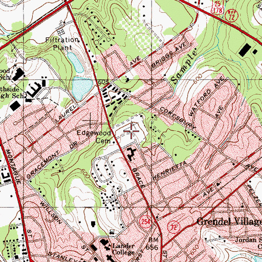 Topographic Map of Edgewood Cemetery, SC