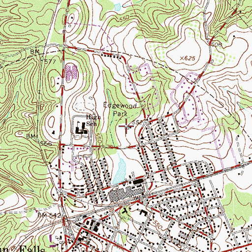 Topographic Map of Edgewood Park, SC