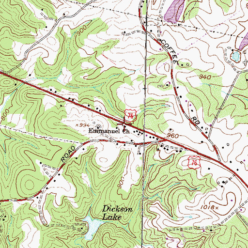 Topographic Map of Emmanuel Church, SC