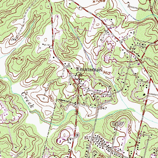Topographic Map of Emmanuel Church, SC