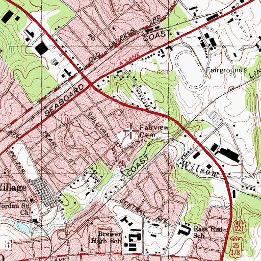 Topographic Map of Fairview Cemetery, SC