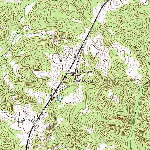 Topographic Map of Fairview Church, SC