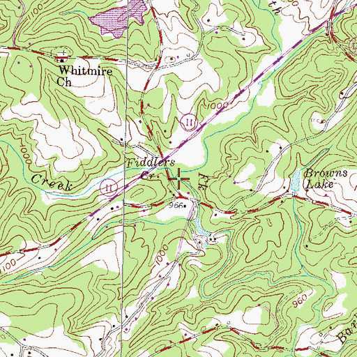 Topographic Map of Fiddlers Creek, SC