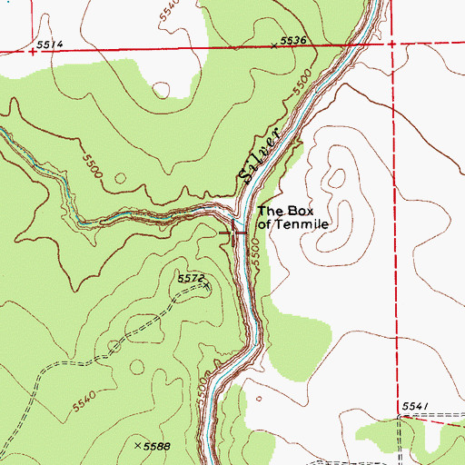 Topographic Map of The Box of Tenmile, AZ