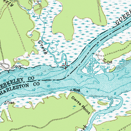 Topographic Map of Fogarty Creek, SC