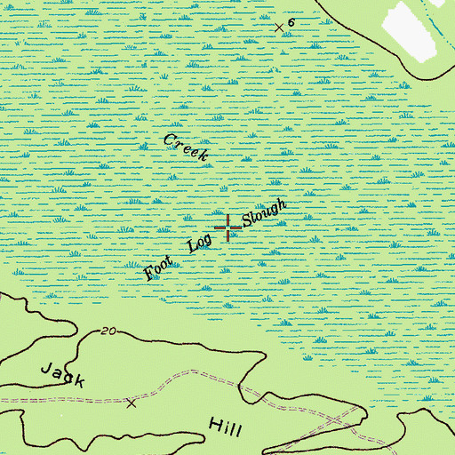 Topographic Map of Foot Log Slough, SC