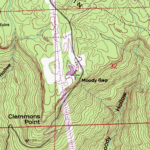 Topographic Map of Moody Gap, AL