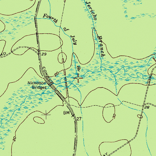Topographic Map of Fourth of July Branch, SC