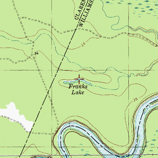 Topographic Map of Franks Lake, SC