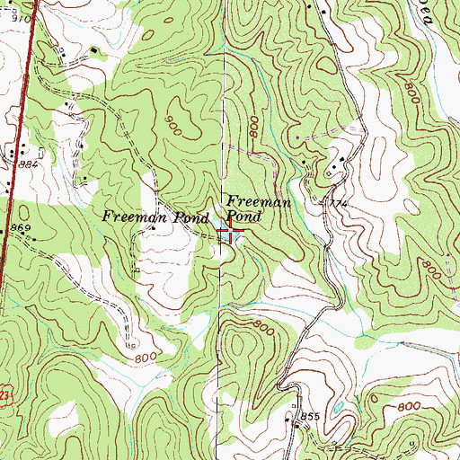 Topographic Map of Freeman Pond, SC