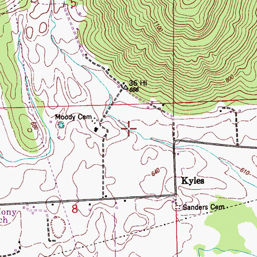 Topographic Map of Moody Hollow, AL
