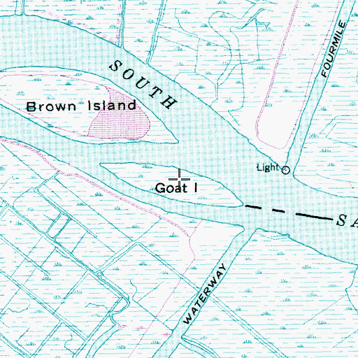 Topographic Map of Goat Island, SC