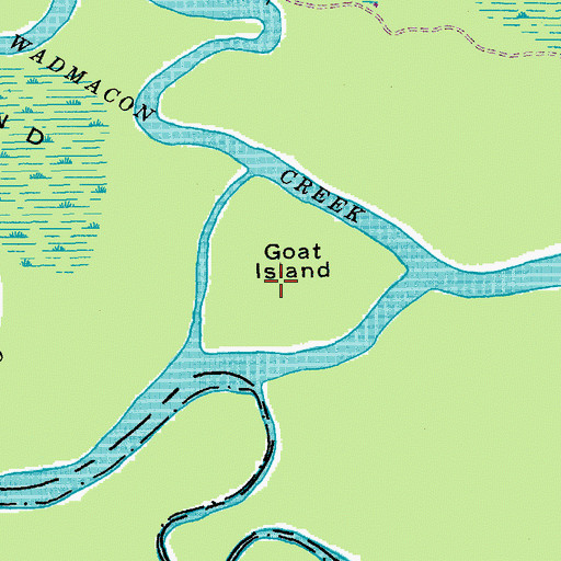 Topographic Map of Goat Island, SC