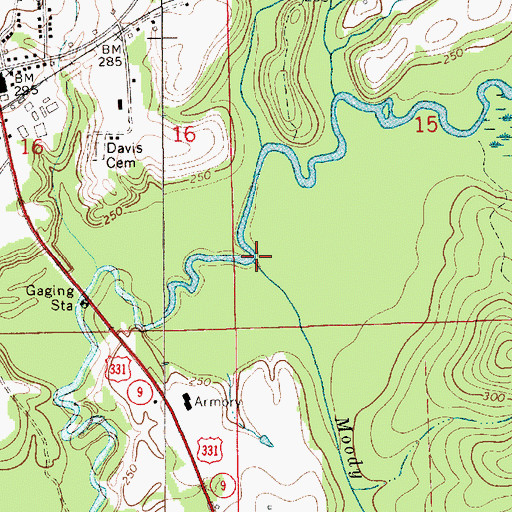 Topographic Map of Moody Mill Creek, AL