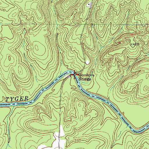 Topographic Map of Gordons Bridge, SC