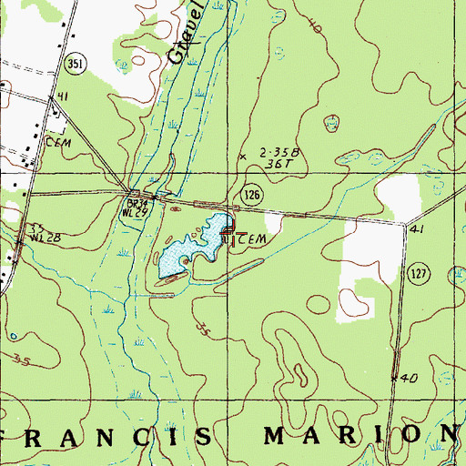 Topographic Map of Gravel Hill Cemetery, SC