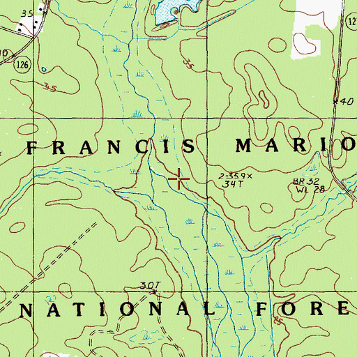 Topographic Map of Gravel Hill Swamp, SC