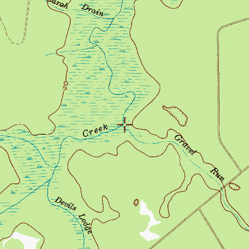 Topographic Map of Gravel Run, SC