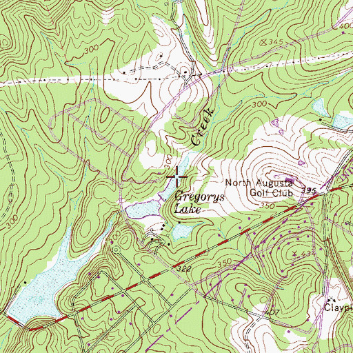 Topographic Map of Gregorys Lake, SC