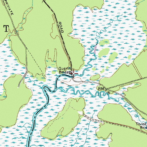 Topographic Map of Guerin Bridge, SC