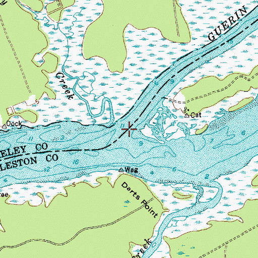 Topographic Map of Guerin Creek, SC
