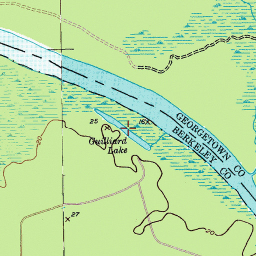 Topographic Map of Guilliard Lake, SC