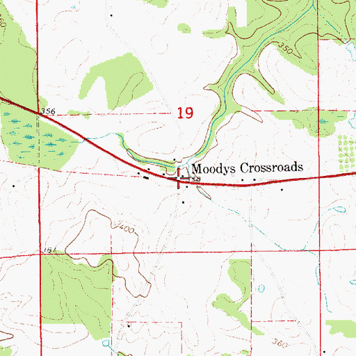 Topographic Map of Moodys Crossroads, AL