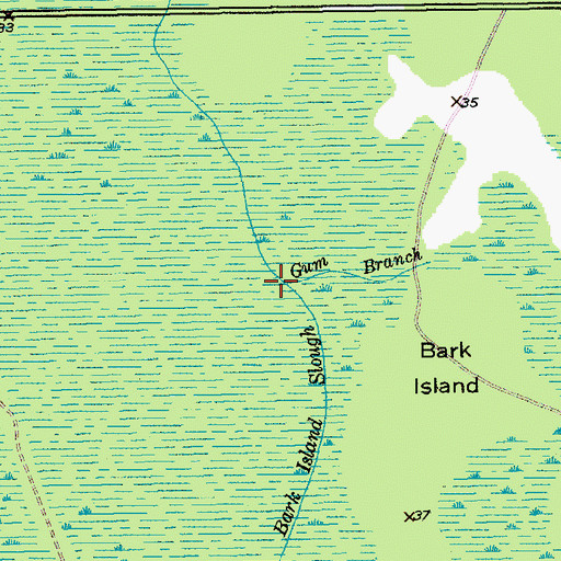 Topographic Map of Gum Branch, SC