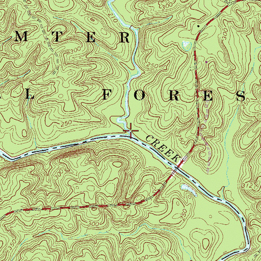 Topographic Map of Gundy Creek, SC
