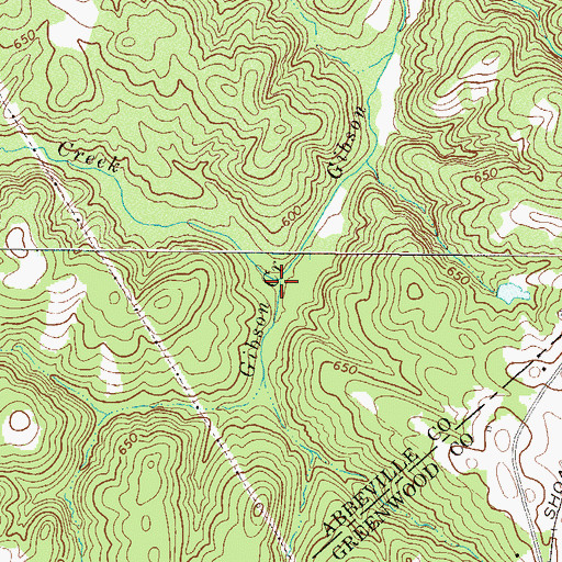 Topographic Map of Gypsy Creek, SC