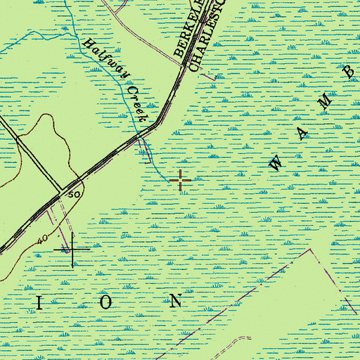 Topographic Map of Halfway Creek, SC