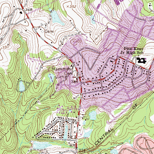 Topographic Map of Hammond Cemetery, SC