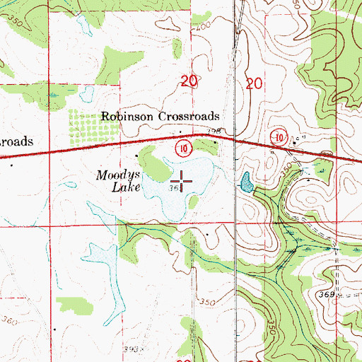 Topographic Map of Moodys Lake, AL