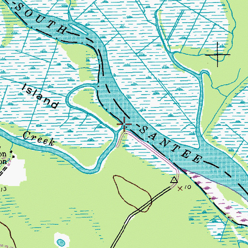 Topographic Map of Hampton Creek, SC