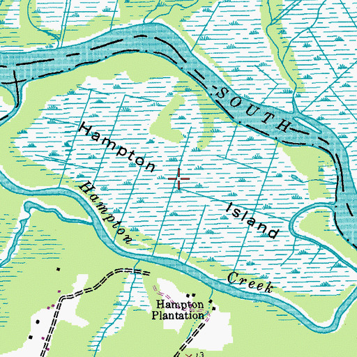 Topographic Map of Hampton Island, SC