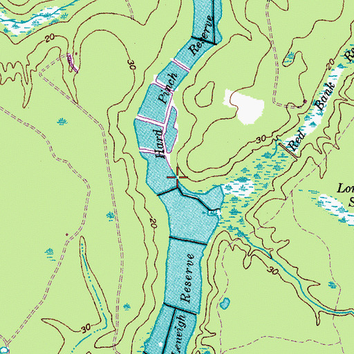 Topographic Map of Hard Pinch Reserve, SC