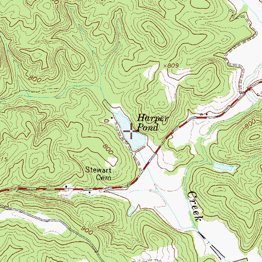 Topographic Map of Harper Pond, SC