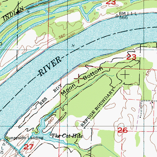 Topographic Map of Moon Bottom, AL