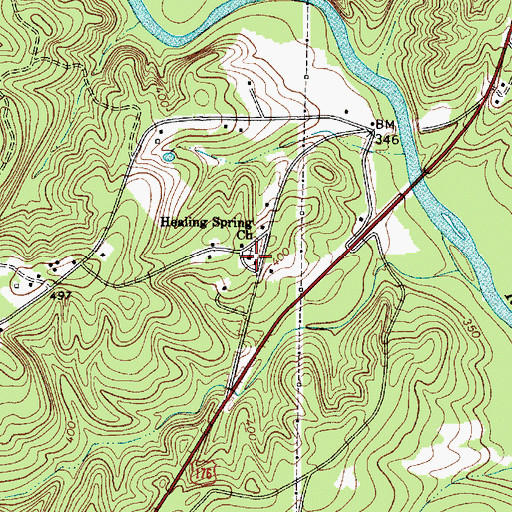 Topographic Map of Healing Spring Church, SC