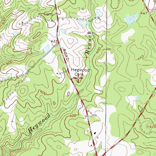 Topographic Map of Hegwood Cemetery, SC