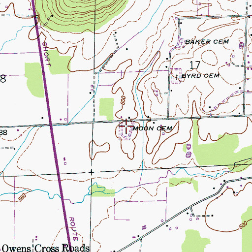 Topographic Map of Moon Cemetery, AL