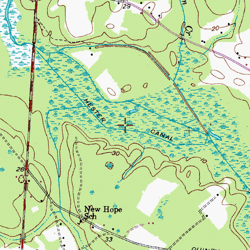 Topographic Map of Hester Canal, SC