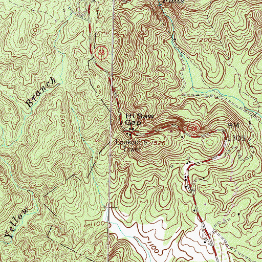 Topographic Map of Hi Saw Gap, SC