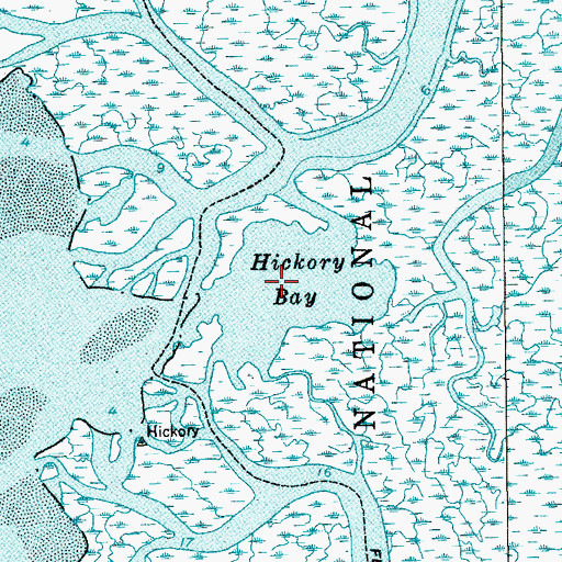 Topographic Map of Hickory Bay, SC