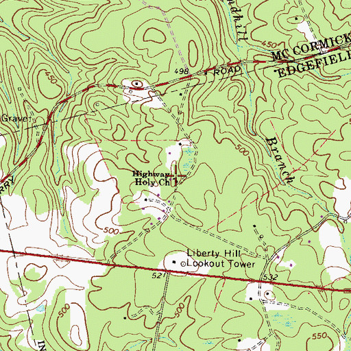 Topographic Map of Highway Holy Church, SC