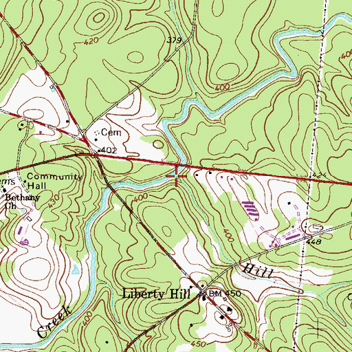 Topographic Map of Hill Branch, SC
